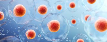 3d rendering of Human cell or Embryonic stem cell microscope background.